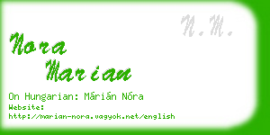 nora marian business card
