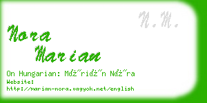 nora marian business card